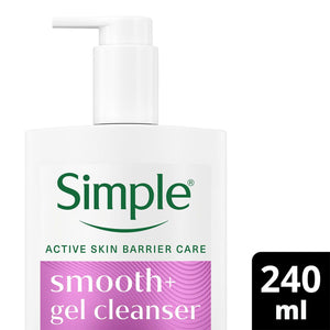 Simple Smooth+ Gel Facial Cleanser Softening Daily Face Wash 240ml, 3 Pack
