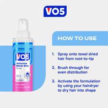 Load image into Gallery viewer, 2x of 200ml VO5 Full of Life Volume Blow Dry Spray For Perfect Fine Hair