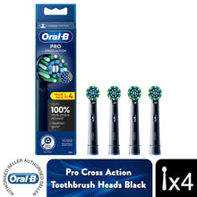 Load image into Gallery viewer, Oral-B Cross Action Black X-Filaments Toothbrush Replacement Heads, Pack of 4