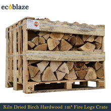 Load image into Gallery viewer, Ecoblaze Kiln Dried Birch Hardwood Firewood Logs 1m³ Crate for Wood Burner &amp; BBQ