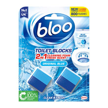 Load image into Gallery viewer, Bloo Toilet Rim Blocks Original Blue Clean+Fresh with Fresh Fragrance, 7 Pack