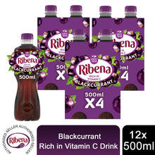 Load image into Gallery viewer, Ribena Blackcurrant Juice Drink Fat-Free Rich in Vitamin C, 12x500ml