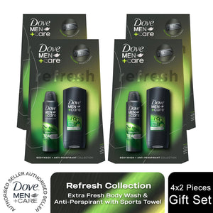 Dove Men+Care Refresh Extra Fresh 2 Pieces Gift Set for Him with Sports Towel