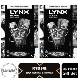 Lynx Black Gift Set for Men - Daily Grooming Duo with Fresh Scent & Skin Care