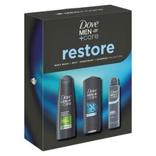 Load image into Gallery viewer, Dove Men+Care Gift Set Restore Trio - Bodywash, Classic Deodorant, Shampoo