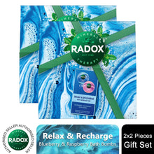 Load image into Gallery viewer, Radox Relax &amp; Recharge Blueberry &amp; Raspberry Bath Bombs 2Pcs Gift Set for Her