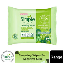 Load image into Gallery viewer, Simple Kind to Skin Double Sided Cleansing Biodegradable Facial Wipes, 25pcs