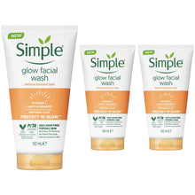 Load image into Gallery viewer, Simple Face Wash-Moisturising, Refreshing, Clear Pore Scrub or Glow 150ml, 3Pack