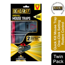 Load image into Gallery viewer, Deadfast Quick Kill Mouse Trap One-Click Setting Rodent Control Twin 2 Pack