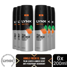 Load image into Gallery viewer, Lynx Jungle Fresh Antiperspirant Spray 72H Protection Deodorant 200ml, 6 Pack