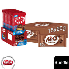 Load image into Gallery viewer, Nestle Sharing Bars, KitKat Double Chocolate 15x99g &amp; Aero Milk Chocolate 15x90g