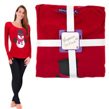 Load image into Gallery viewer, Ladies Christmas PJ'S Red Snowman size 16