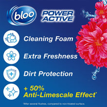 Load image into Gallery viewer, Bloo Toilet Rim Blocks Colour Active+Bleach, Lemon, Flower &amp; Power Active 6 Pk