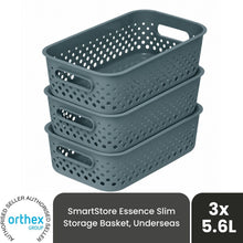 Load image into Gallery viewer, SmartStore Essence Medium 5.6L Storage Basket, 3 Pack Organiser Bins, Underseas