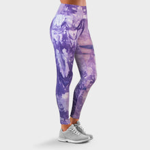 Load image into Gallery viewer, Women's Leggings High Waist Tye Dye Stretchable Activewear, Light Purple-Size 12