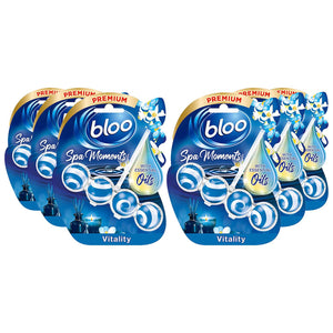 Bloo Toilet Rim Block Spa Moments Vitality Essential Oil 50g 6 Pack