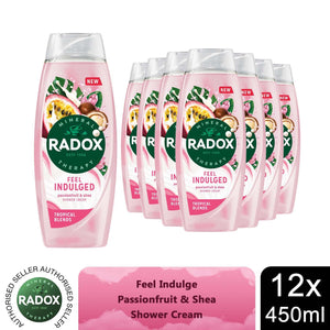 12x Radox Mineral Therapy Feel Indulged Shower Cream Passion Fruit & Shea, 450ml