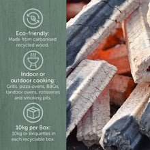 Load image into Gallery viewer, Ecoblaze Briquettes Charcoal 20kg Restaurant Grade for Pizza Oven, BBQ &amp; Firepit