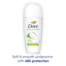 Load image into Gallery viewer, Dove Citrus Fresh Roll On Anti-Perspirant 48H Sweat &amp; Odour Protection 50ml, 6Pk