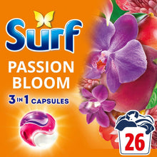 Load image into Gallery viewer, Surf 3 in 1 Laundry Washing Detergent Capsules Passion Bloom, 26 Washes, Pack of 3