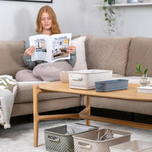 Load image into Gallery viewer, SmartStore Essence Large 11.4L Storage Basket, Pack of 3 Organiser Boxes, Linen