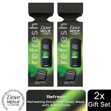 Load image into Gallery viewer, Dove Men+Care Refresh Extra Fresh Bodywash Gift Set for Him with Ankle Socks