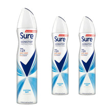 Load image into Gallery viewer, Sure Women Anti-perspirant 72H Nonstop Protection Cotton Dry Deodorant, 3x250ml