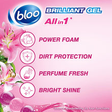 Load image into Gallery viewer, Bloo Toilet Rim Blocks Brilliant Gel All in 1 Cleaner Spring Rain Scent, 7x42g