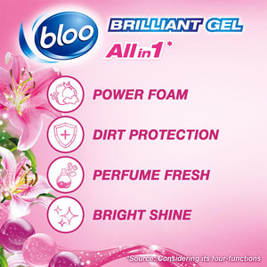 Bloo Toilet Rim Blocks Brilliant Gel All in 1 Cleaner Spring Rain Scent, 7x42g