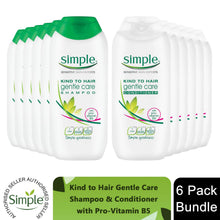 Load image into Gallery viewer, Simple Gentle Care Shampoo &amp; Conditioner 200ml 6 Pack Bundle