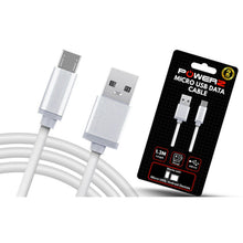 Load image into Gallery viewer, Powerz USB Data Charger Cable for Micro USB 1.2m - White