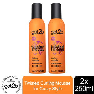 1pk, 2pk, 3pk or 6pk of 250ml Schwarzkopf got2b Twisted Curling Mousse