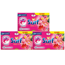 Load image into Gallery viewer, Surf 3 in 1 Laundry Washing Detergent Capsules Tropical Lily, 36 Washes, Pack of 3
