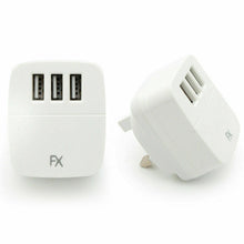 Load image into Gallery viewer, FX Powabud Mains 2 Port USB Or 3 Port USB Charger - 2.1Amp/3.1Amp[3Port USB 3.1Amp - White]