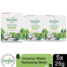Load image into Gallery viewer, Simple Coconut Water Sheet Mask with 8% Pre-Probiotic Ferment, 5/10/20x, 25g
