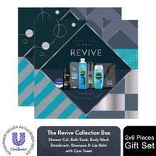 Load image into Gallery viewer, The Revive Collection Box 6 Pieces Multi-Branded Gift Set for Him with Gym Towel