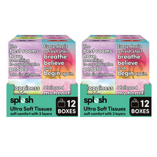 Load image into Gallery viewer, Splesh 3-Ply Facial Tissues Ultra Soft 24 Cube Boxes (1344 Total) Bulk Pack