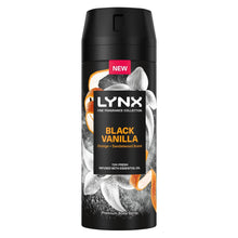 Load image into Gallery viewer, Lynx Fine Fragrance Black Vanilla Bundle Premium Body Wash,Spray &amp; Stick for Men