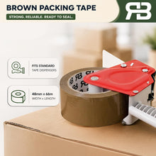 Load image into Gallery viewer, Brown Packing Tape 48mm x 66m Strong Parcel Box Tape (12 / 24 / 48 Rolls)