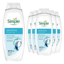 Load image into Gallery viewer, Simple Kind to Skin Sensitive Shower Gel Body Wash 675ml, 6pk