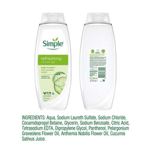 Load image into Gallery viewer, Simple Kind to Skin Refreshing Shower Gel 675ml, 3 Pack