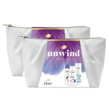 Load image into Gallery viewer, Dove Unwind Beauty Bag Gift Set - Anti-Stress Bodywash, Deodorant &amp; Lotion
