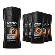 Load image into Gallery viewer, Lynx Dark Temptation 12-H Refreshing Fragrance Shower Gel Body Wash, 6x225ml