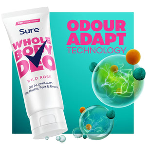 Sure Whole Body Wild Rose Bundle Deodorant Spray&Cream Aluminium Free for Women