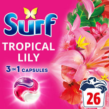Load image into Gallery viewer, Surf 3 in 1 Laundry Washing Detergent Capsules Tropical Lily, 156 Washes