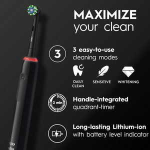 Oral-B Pro Series 3 Electric Rechargeable Toothbrush with 3 Cleaning Mods, Black