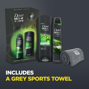 Dove Men+Care Refresh Extra Fresh 2 Pieces Gift Set for Him with Sports Towel