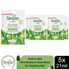 Load image into Gallery viewer, Simple Face Sheet Masks - Hydrating Coconut Water &amp; Rich Moisture, 5 or 10 Pack