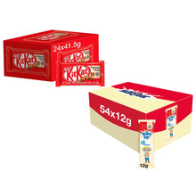 Load image into Gallery viewer, Nestle Chocolate Bar, KitKat 4 Finger 24x41.5g &amp; Milkybar Creamy White 54x12g