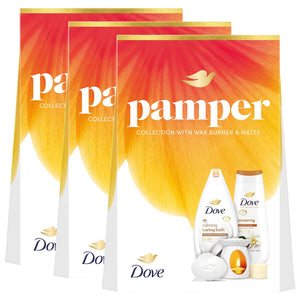 Dove Pamper Collection Gift Set, Body Wash, Bath Soak, Beauty Bar & Wax Burner